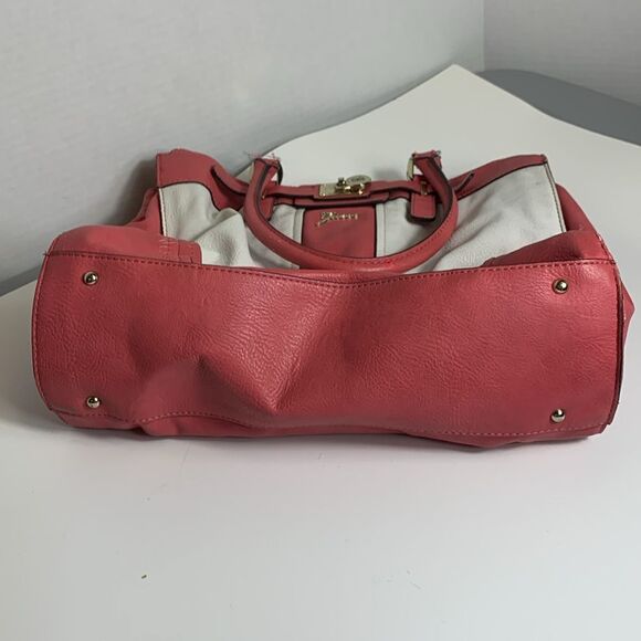 Guess Rose Pink White Panel Satchel Tote Handbag - Picture 8 of 16